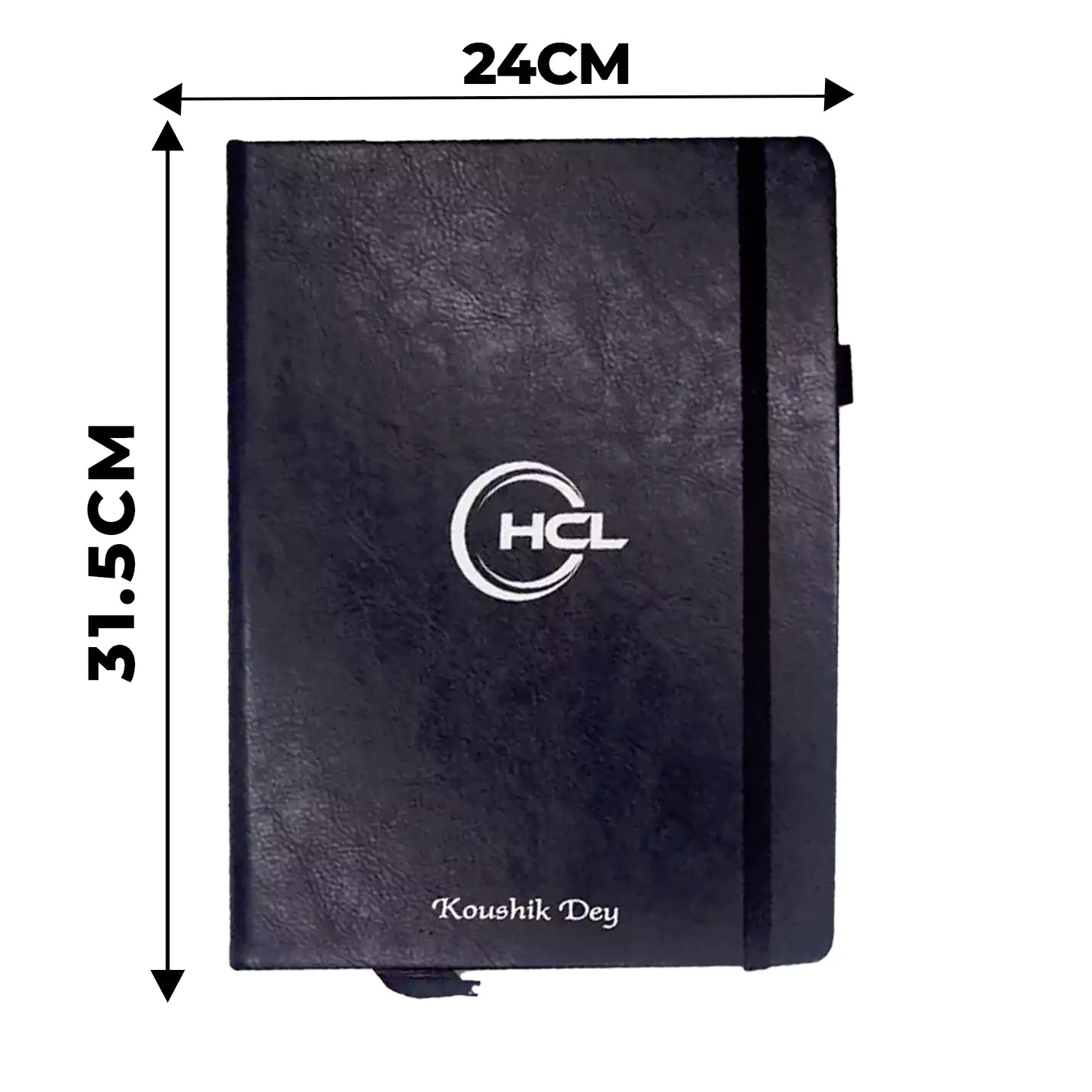 Elegant Black Sleek Diary with Elastic Closure Img 3